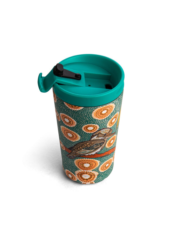 Aboriginal Kookaburra 350ml Stainless Steel Travel Mug