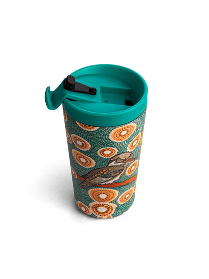 Aboriginal Kookaburra 350ml Stainless Steel Travel Mug