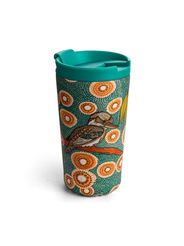 Aboriginal Kookaburra 350ml Stainless Steel Travel Mug