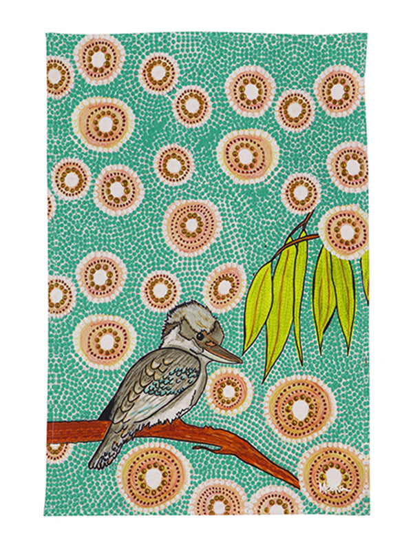 Aboriginal Kookaburra Cotton Tea Towel