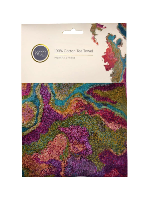 Aboriginal Pilbara Creeks Cotton Tea Towel