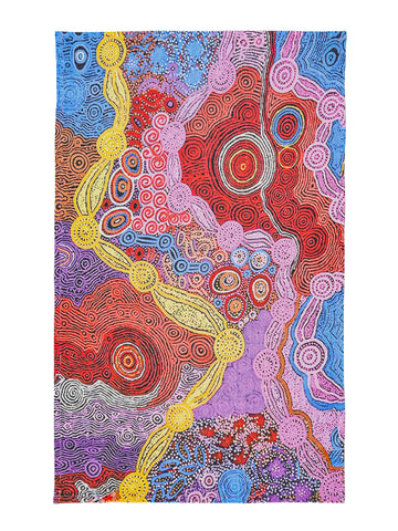 Aboriginal Waterhole Dreaming Cotton Tea Towel