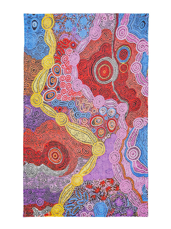 Aboriginal Waterhole Dreaming Cotton Tea Towel