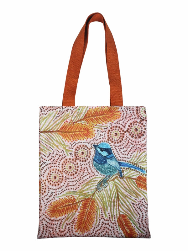 Aboriginal Blue Wren Tote Bag