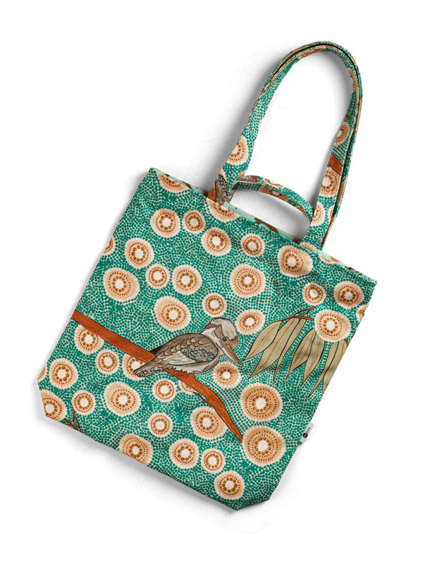 Aboriginal Kookaburra Double Handled Tote Bag