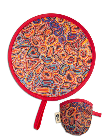 Aboriginal Dry Waterholes Twist Foldable Fan