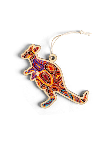 Aboriginal Christmas Kangaroo Decoration Dry Waterholes