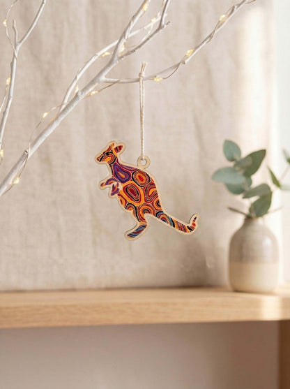Aboriginal Christmas Kangaroo Decoration Dry Waterholes