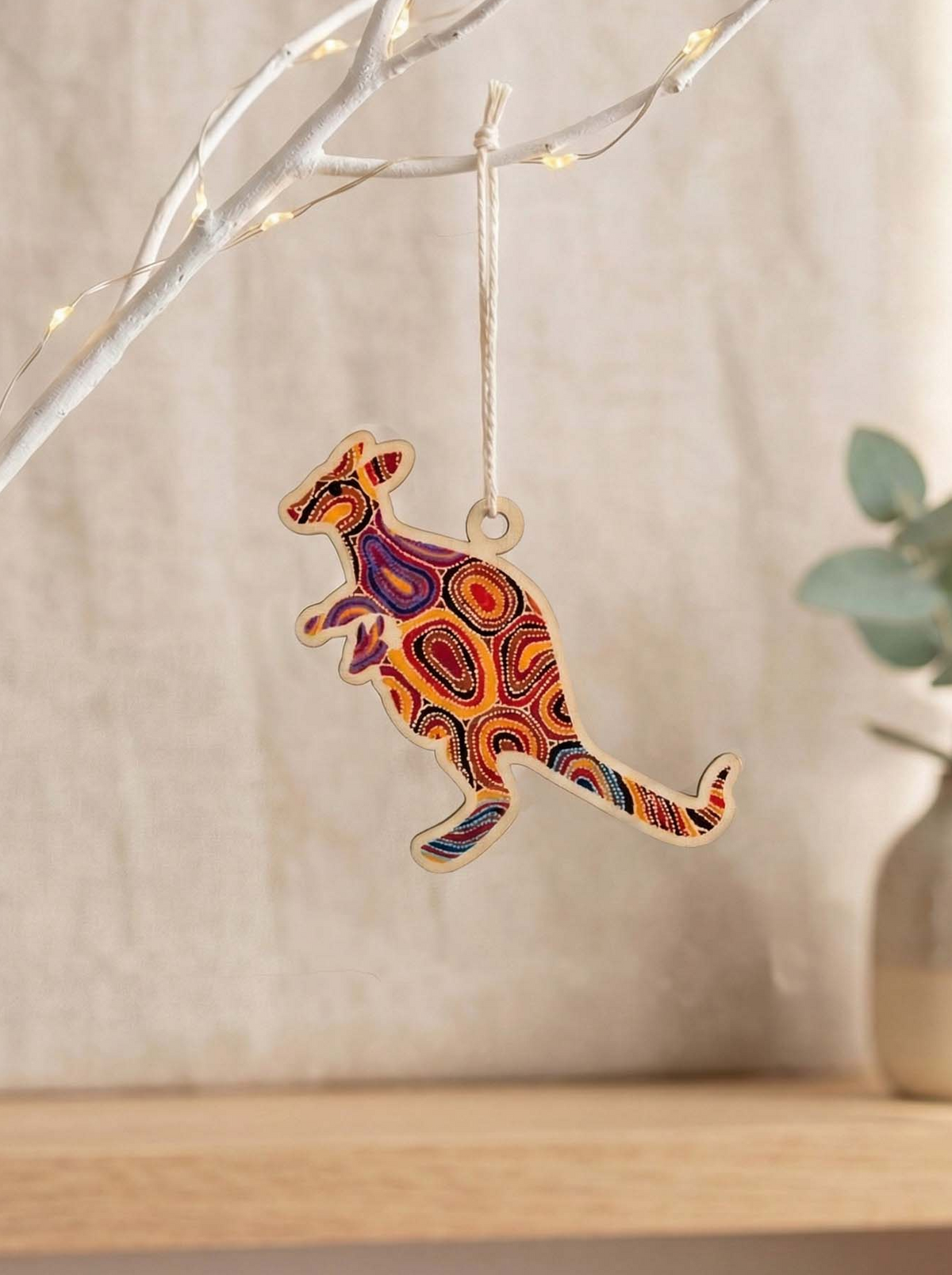 Aboriginal Christmas Kangaroo Decoration Dry Waterholes