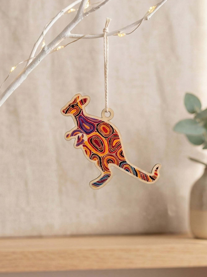 Aboriginal Christmas Kangaroo Decoration Dry Waterholes