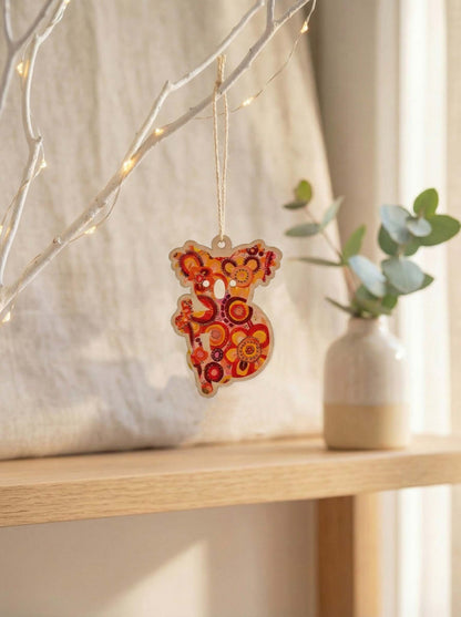 Aboriginal Christmas Koala Decoration Sunrise Circles
