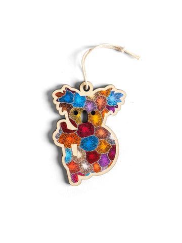 Aboriginal Christmas Koala Decoration Bush Flower