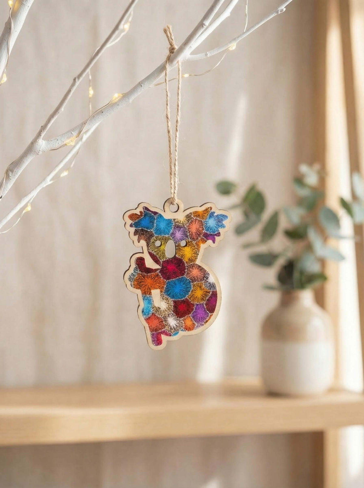 Aboriginal Christmas Koala Decoration Bush Flower