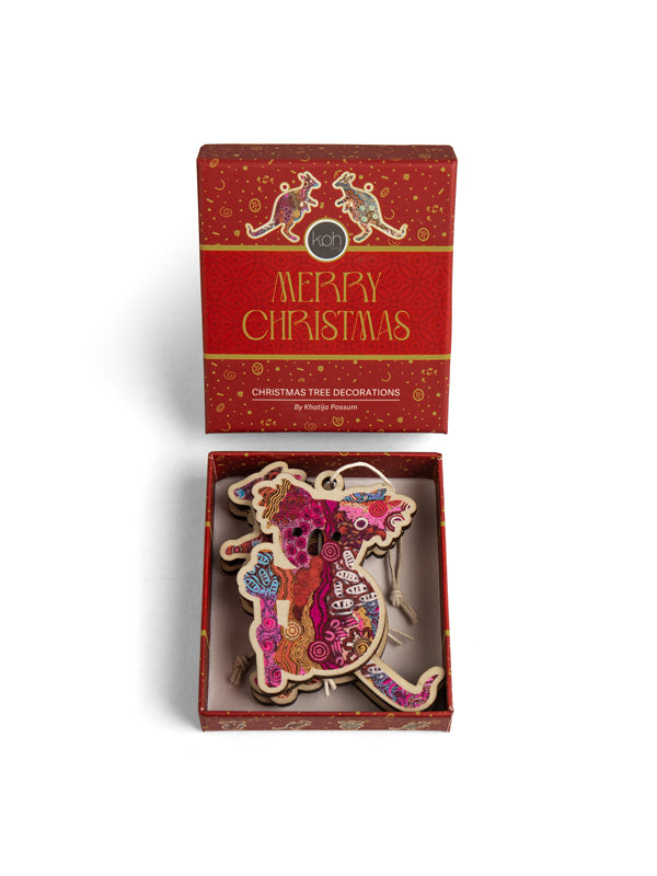 Aboriginal 2025 Mixed 4Pack Christmas Animal Decorations