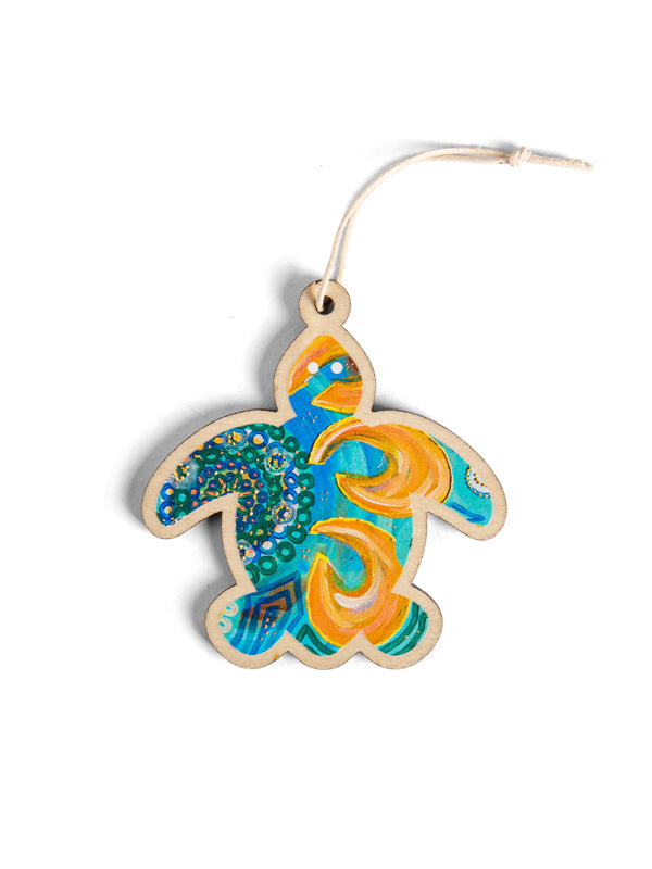 Aboriginal Christmas Turtle Decoration Hooked