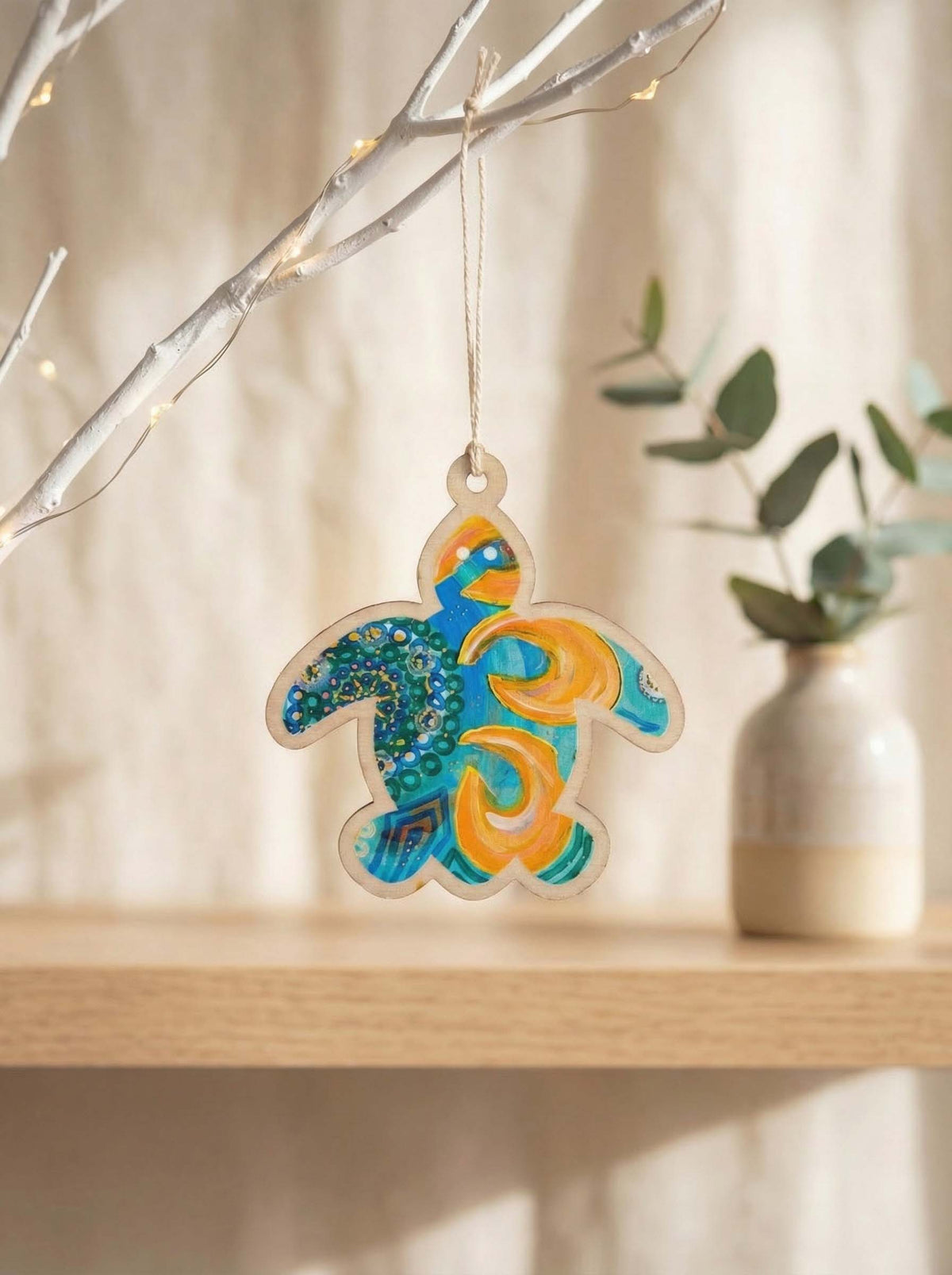 Aboriginal Christmas Turtle Decoration Hooked