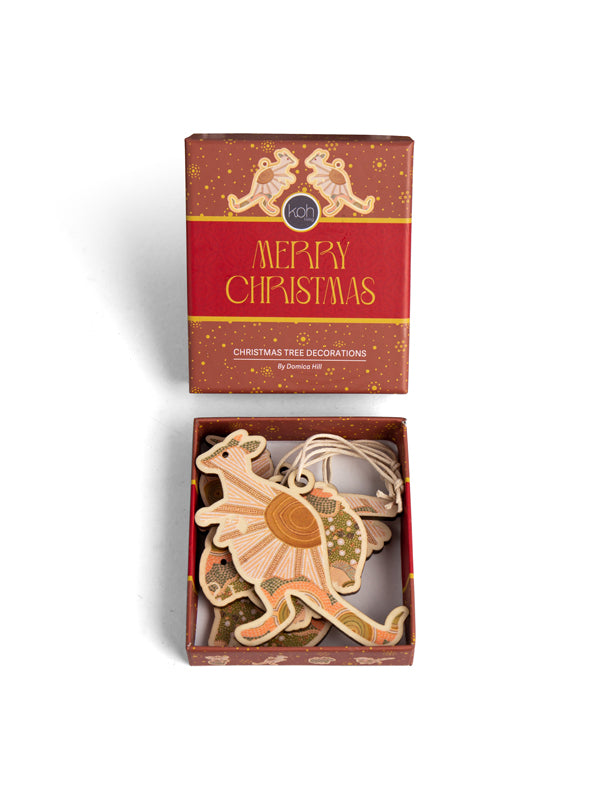 Aboriginal On the Land 4Pack Christmas Decorations