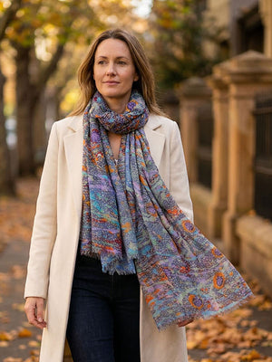 Aboriginal Morning Mist Rectangle Scarf