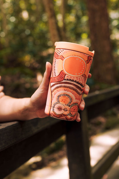 Aboriginal Journeys In The Sun 350ml Stainless Steel Travel Mug