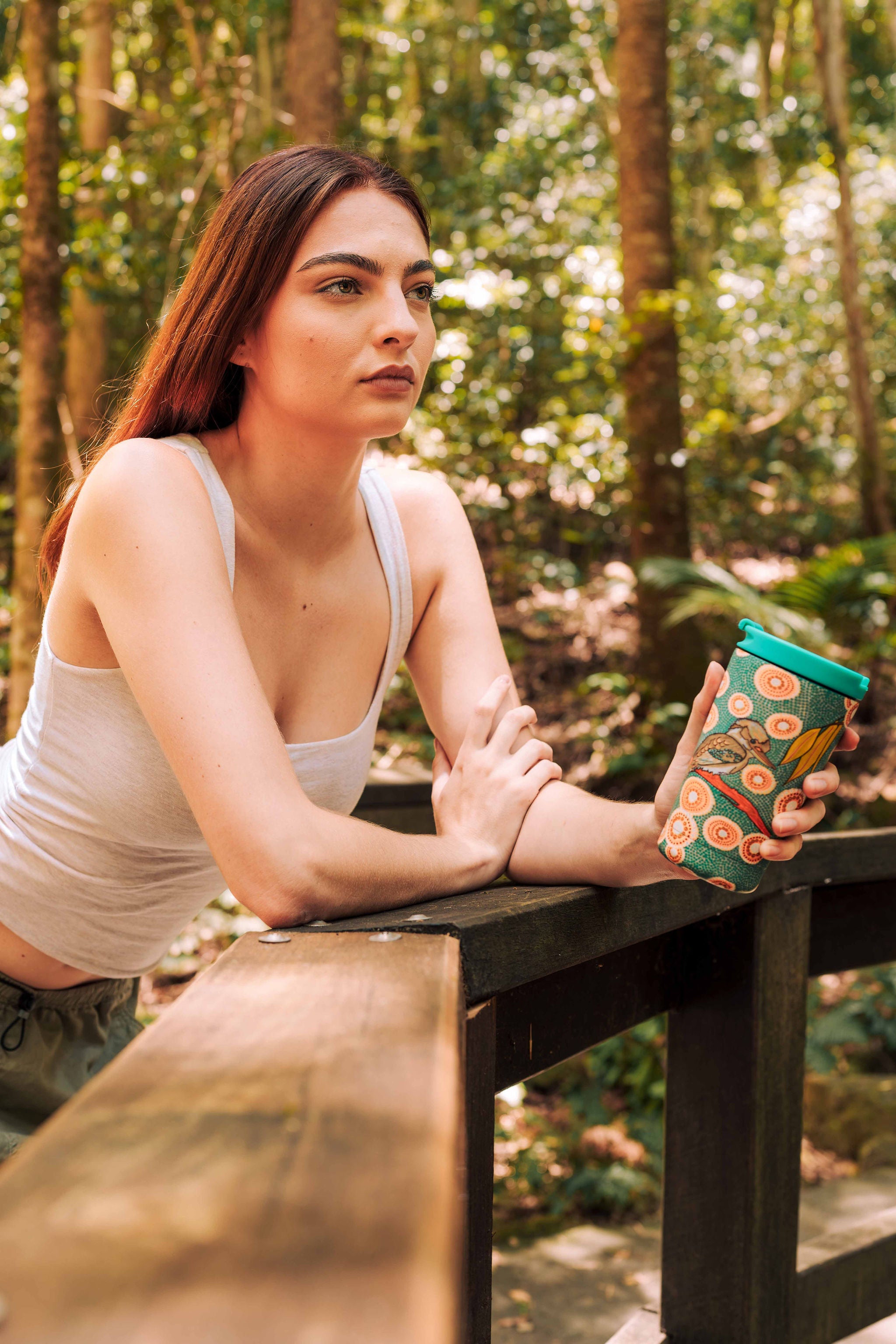 Aboriginal Kookaburra 350ml Stainless Steel Travel Mug