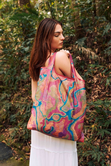 Aboriginal Pilbara Creeks Recycled Plastic Bottle Bag 45cm