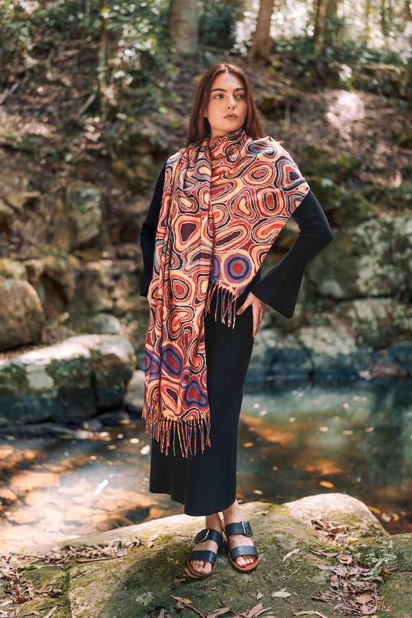 Aboriginal Dry Waterholes Scarf