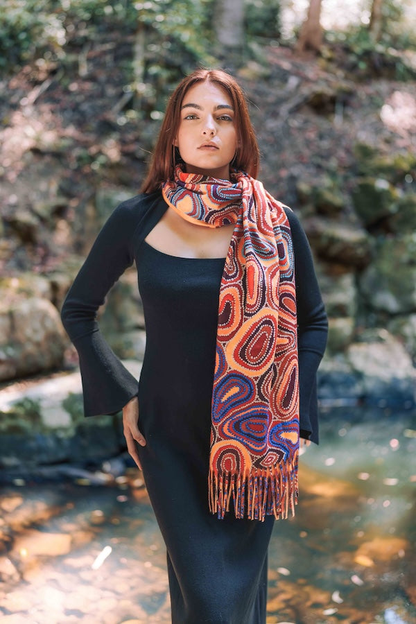 Aboriginal Dry Waterholes Scarf