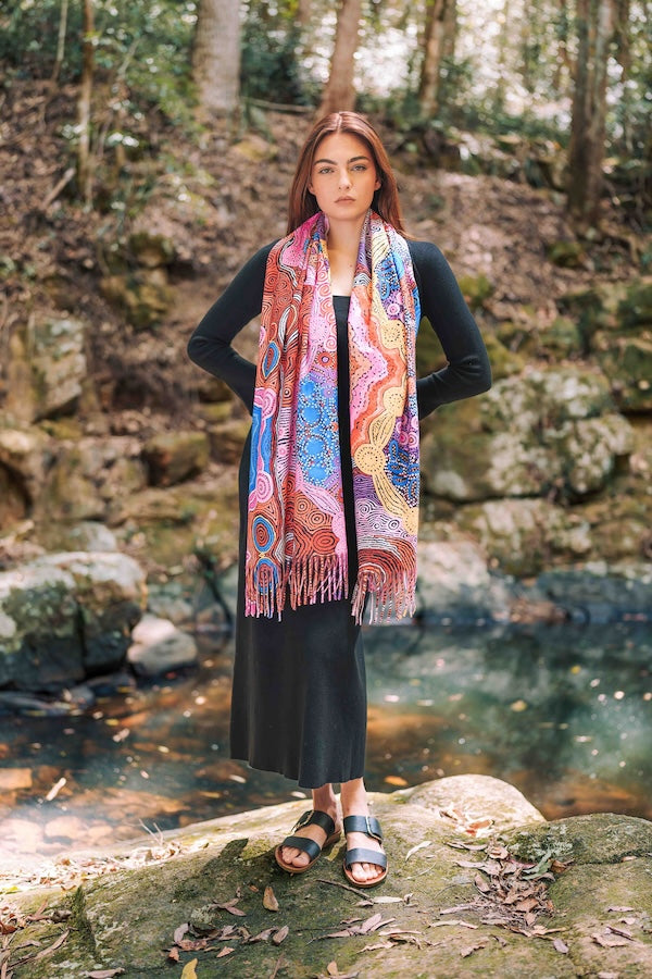 Aboriginal Waterhole Dreaming Scarf