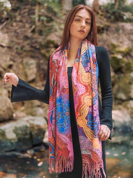 Aboriginal Waterhole Dreaming Scarf