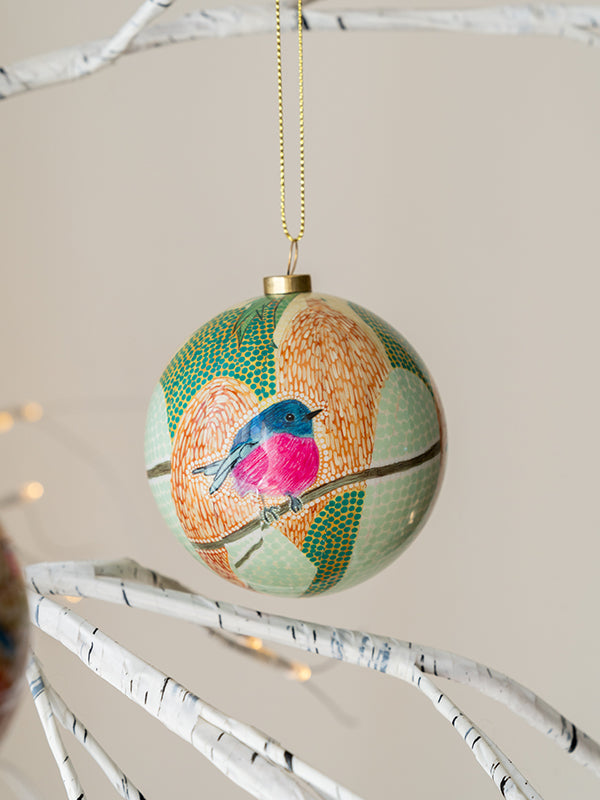 Aboriginal Pink Robin Bauble