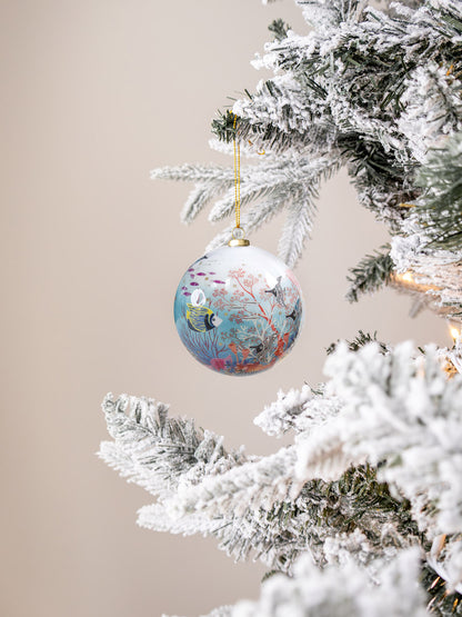 Under the sea Christmas Decoration with Aboriginal artwork hanging on Xmas tree