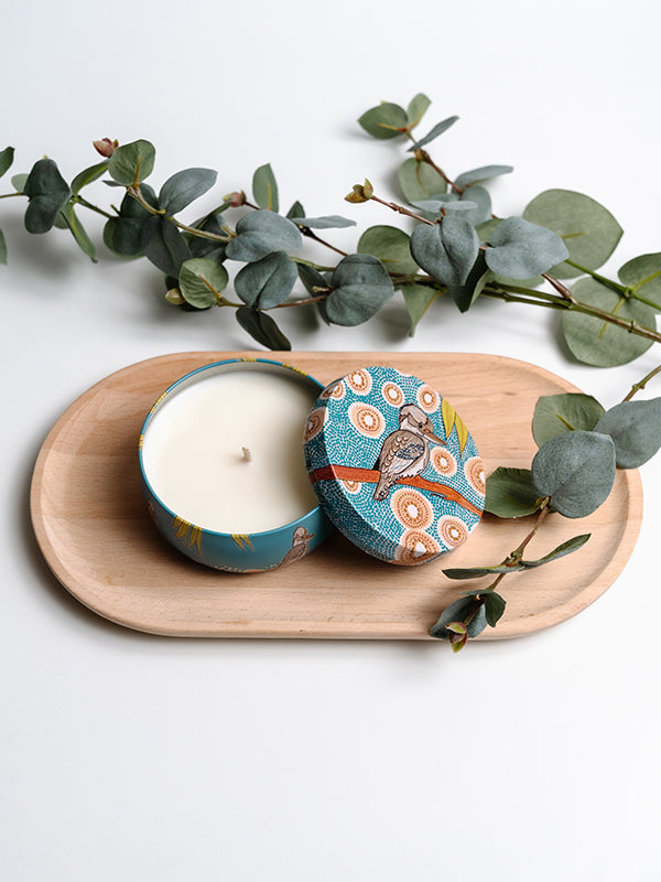 Aboriginal Scented Blue Gum Eucalyptus Candle Tin