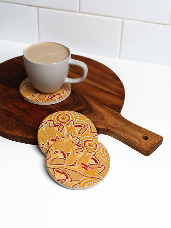 Aboriginal Flowering Gum Ceramic Coaster