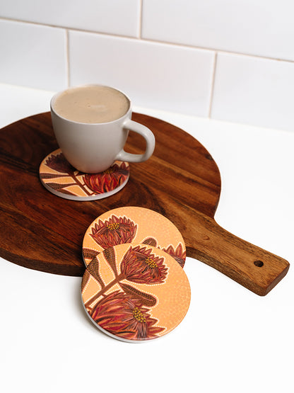 Aboriginal Proteas Ceramic Coaster