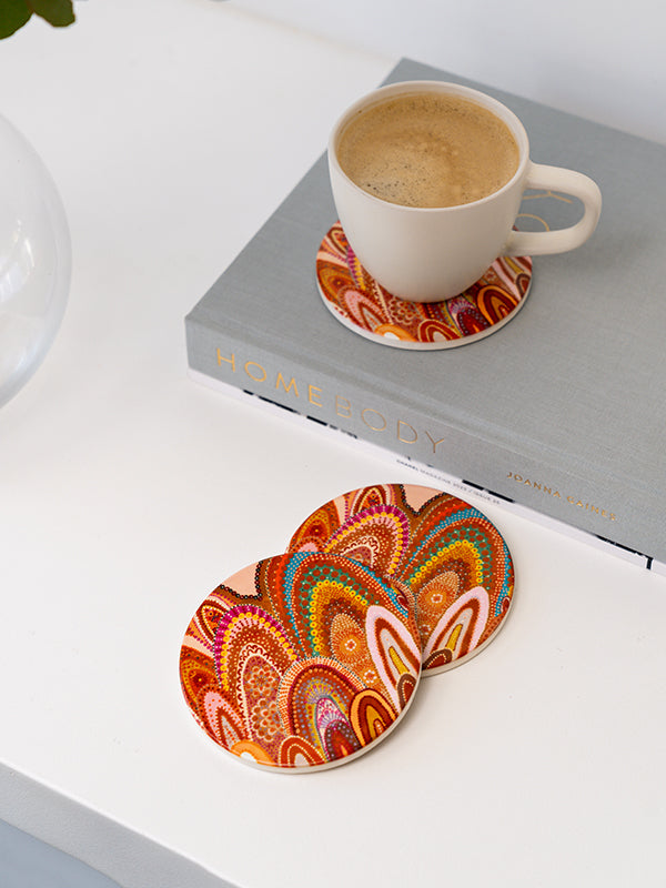 Aboriginal Home Ceramic Coaster