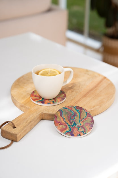 Aboriginal Pilbara Creeks Ceramic Coaster