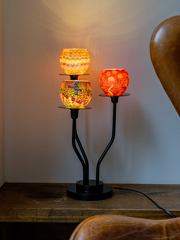 Aboriginal Dreamtime Blooms 3Tier Display Lamp Bundle 45cm