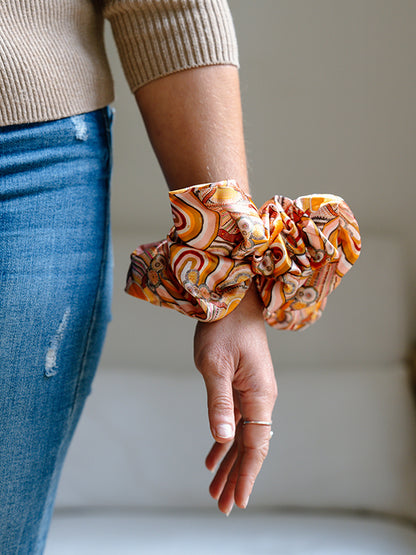 Aboriginal Journeys in the Sun Hair Scrunchie Large