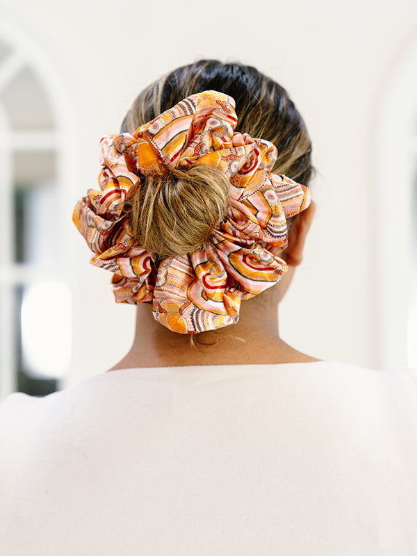 Aboriginal Journeys in the Sun Hair Scrunchie Large