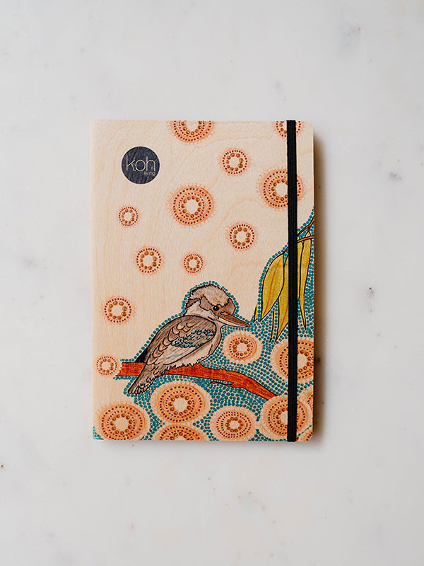 Aboriginal Kookaburra Wood Cover Journal