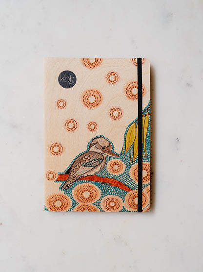 Aboriginal Kookaburra Wood Cover Journal