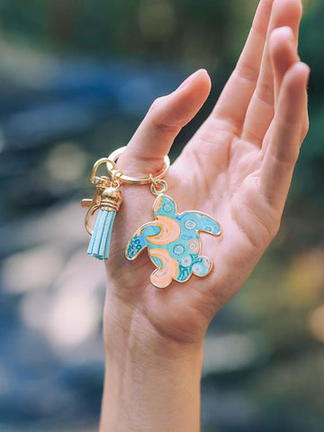 Aboriginal Hooked Turtle Keyring