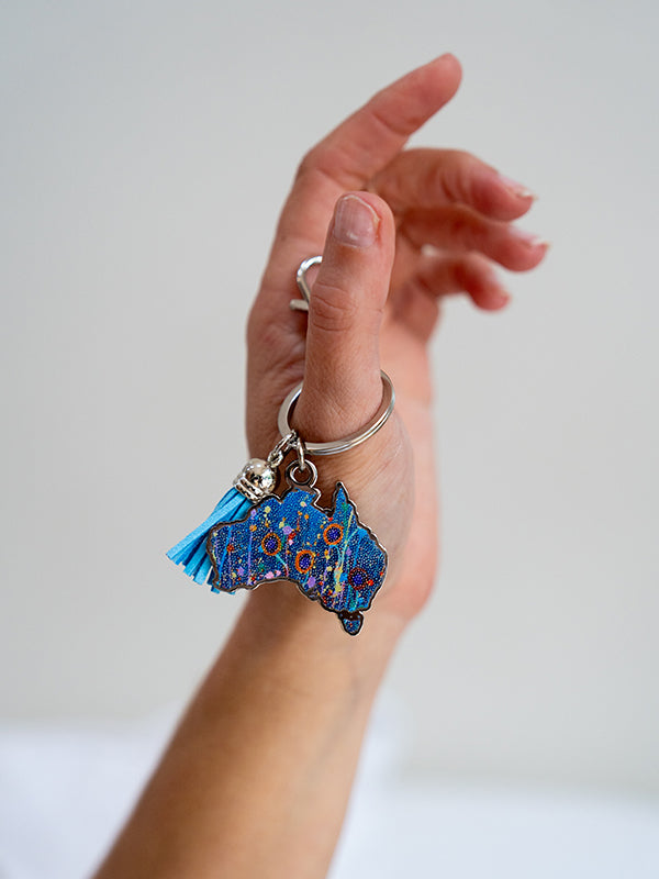 Aboriginal Morning Mist Australia Keyring
