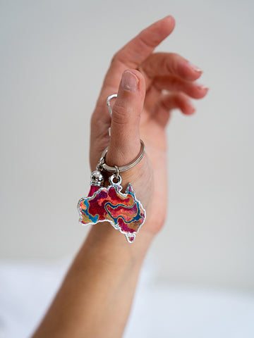 Aboriginal Pilbara Creeks Australia Keyring