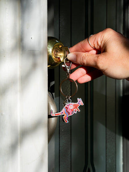 Aboriginal Our Country Kangaroo Keyring