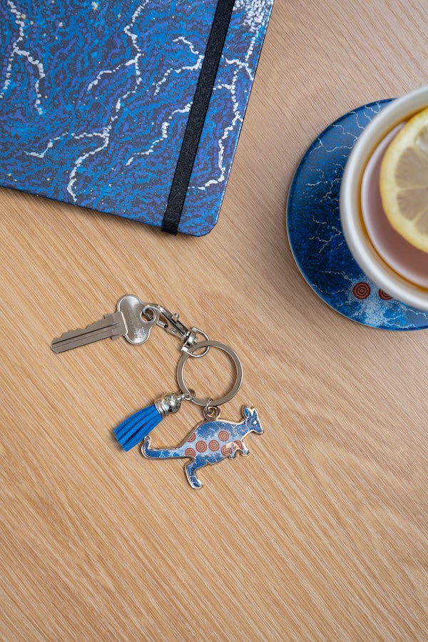 Aboriginal Seven Sisters Kangaroo Keyring