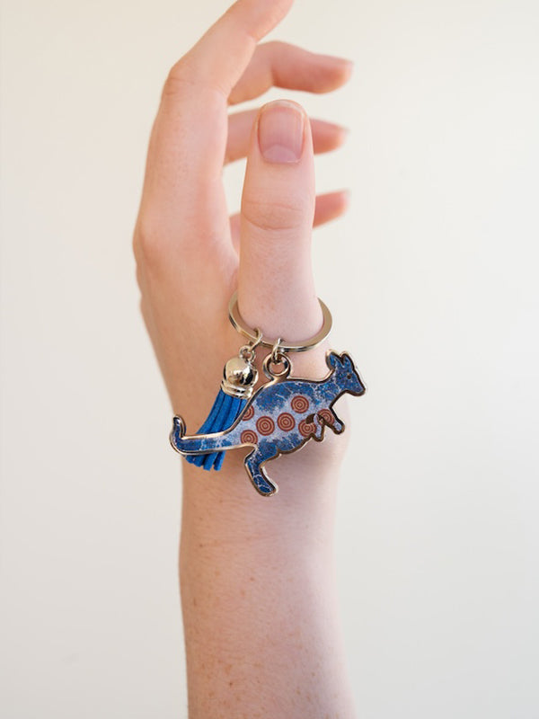 Aboriginal Seven Sisters Kangaroo Keyring