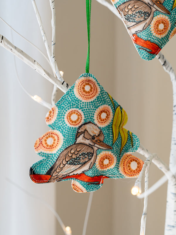 Aboriginal Kookaburra 3Pack Christmas Ornaments