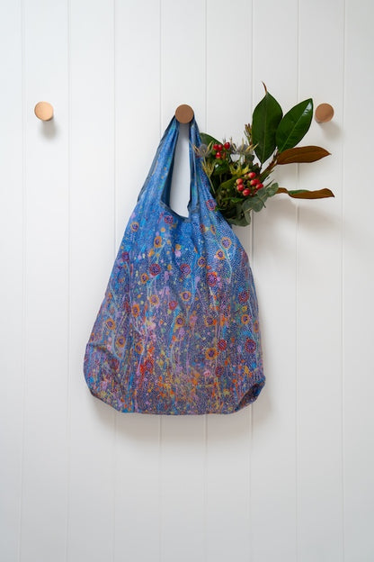Aboriginal Morning Mist Recycled Plastic Bottle Bag 45cm