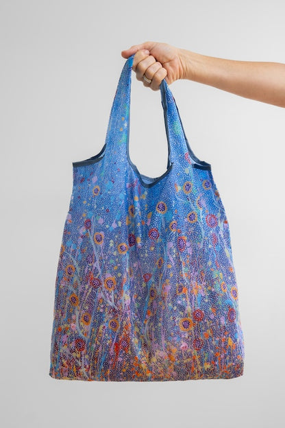 Aboriginal Morning Mist Recycled Plastic Bottle Bag 45cm